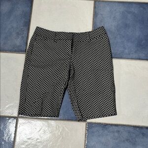 White House Black Market Black and White Patterned Shorts